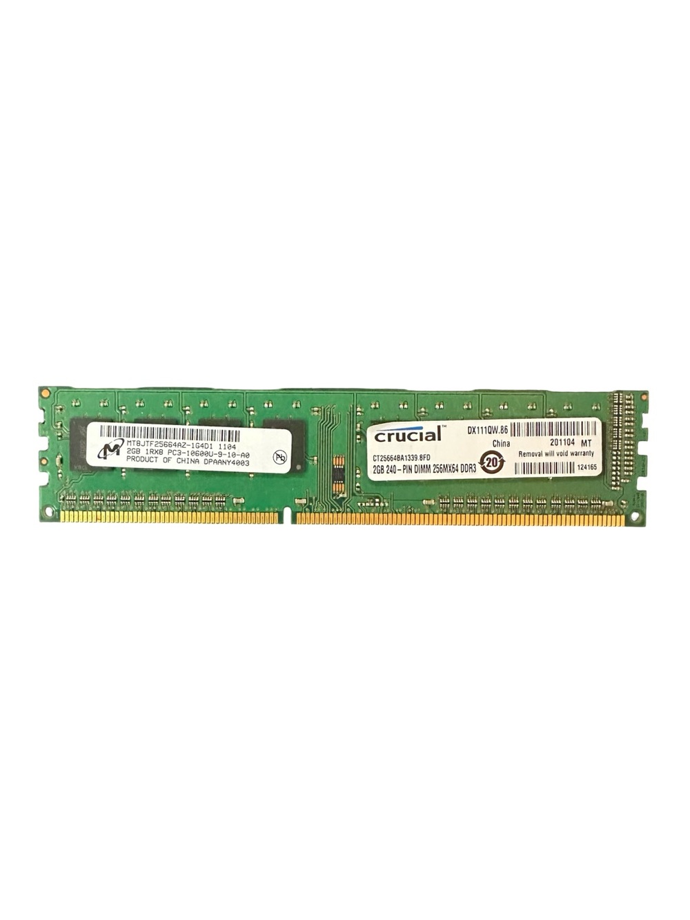 2GB DDR3-1333 Desktop RAM — Crucial / Micron